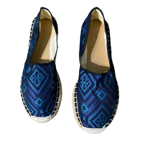 J. Crew Factory Shoes - J. Crew blue printed espadrille flat shoes 10